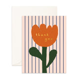 Thank You Tulip Stripe Greeting Card