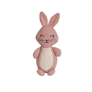 Rosie Knitted Bunny Plush Soft Toy Pink