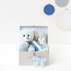 SALE - Deluxe Suitcase Baby Hamper Baby Blue